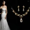 Necklace Earrings Set Wedding Accessories Bride Earring Jewelri With Pearl For Women Acero Inoxidable Joyeria Mujer 2022