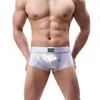 Mutande Intimo in ecopelle Pantaloncini da boxer da uomo Sexy Wetlook Bottoms Maschi Pene Pouch Mutandine Shiny Homme Cueca S-XL