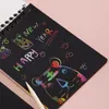 10Sheets/book Colorful DIY Creative Graffiti Scratching Painting Book Kindergarten Art Paper Fun