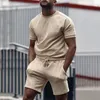 Survêtements pour hommes Hommes 2 pièces Tenues d'été Casual Col ras du cou Muscle T-shirts à manches courtes et shorts de sport de coupe classique Ensemble