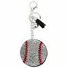 Diamant créatif forage à chaud porte-clés pendentif Baseball Football porte-clés bijoux accessoires Souvenirs pour jeux dynamiques