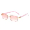 2021 New Punk Random sunglass Random rectangle Men Women vintage shad Ride without glass Frameloze Gradient ModeQPMG