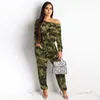 Macacões femininas macacões femininas camuflagem de camuflagem feminino de manga longa calça de corredor calça calça feminina elegante leopardo estampestres