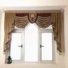 Curtain European Style Luxury Swag Waterfall Valance With Tassel Beads Fringe Trim For Living Room Rod Pocket Drapes Decoration