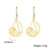 Boucles d'oreilles en peluche LikGreat en acier inoxydable Triangle Fibonacci Golden Ratio Drop pour les femmes Géométrie sacrée Math Gift3726204