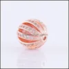 Other Other Fours Colors 10Mm Spacer Beads Diy Micro Pave Cz Hollow Watermelon Ball For Bracelets Making Jewelry Accessoriesother Ot Dheyj