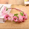 Decorative Flowers 10pcs/lot Women Headwear Hydrangea Cherry Blossoms Flower Hairbands Artificial Wreath Hair Accessories For Bride Wedding