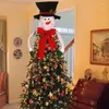 Décorations de Noël, sommet d'arbre, décoration extérieure pour la maison, cadeau, grande couverture, bonhomme de neige, chapeau de père noël, ornement