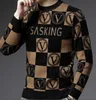 Men's Hoodies & Sweatshirts Golden Veet Sweater Men's European Heavy Industry Bead Embroidery Hot Drill Bottoming Shirt Long Sleeve Top