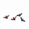 Stud Earrings VamGoth Bat For Women Men Punk Red Crystal Gift Ancient Silver Color Party Wholesale Jewelry