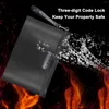 Storage Bags Fireproof Money Document File Bag Pouch Cash Bank Cards Passport Valuables Organizer Holder Safe With Combination Lock