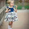 ROMPERS Designer Babykleid Girls Kleidung rosa Blumenstrand süße Sommer Rückenless halfer formaler Kinder Vintage Blume