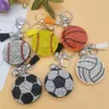 Diamant créatif forage à chaud porte-clés pendentif Baseball Football porte-clés bijoux accessoires Souvenirs pour jeux dynamiques