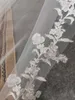 Bruids sluiers Real PoS sint -jakobsschelp kant bruiloft sluier 3m met kam één laag kathedraal witte ivooraccessoires