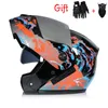 Casques de moto 2022 Est Casque de course tout-terrain modulaire double lentille Flip Up Safe Casco Capacete Casque Moto S M L XL