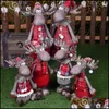 Décorations de Noël Poupées de Noël rétractables Père Noël Bonhomme de neige Renne Jouets Figurines de Noël Cadeau pour enfant Navidad Tree Ornamen DHB2I