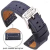 Watch Bands Genuine Leather Band Bracelet 20mm 22mm Black Blue Gray Brown Women Men Cowhide Watchbands Strap Accessories