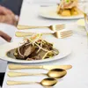 Dinnerware Sets Gold Tableware Snake Skin Hammer Handle Table Cutlery 5PCS Knife Fork Spoon Luxury Set Gift