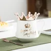 Créative Crown Ceramic Tug Pink Cake Caxe Nordic Milk tasse de cuillère avec des couvercles de café Masse de vacances Souvenirs Gift RRA91