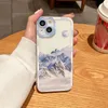 INS coucher de soleil lune neige montagne coques de téléphone pour iPhone 14 13 12 11 Pro Max XS XR X 11 caméra Protection couverture souple iPhone