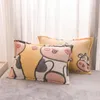 Pillow JUSTCHIC Winter And Velvet Pillowcase Cartoon Print Coral Fleece Thick Warm Cover 48x74cm