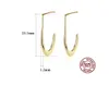 유럽 ​​미니멀리스트 스타일 S925 실버 기하학적 디자인 수면 귀걸이 여성 쥬얼리 고급 도금 18K 금 절묘한 귀걸이 액세서리 선물