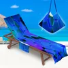 Fodere per sedia Fashion Net Stampato Beach Lounger Cover Asciugamani Outdoor Portable Microfiber Leggero reclinabile con tasca