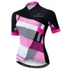 レーシングジャケットkeyyuan 2022レディースクイック乾燥半袖サイクリングスーツMTB機器MAILLOTS BLUSA CICLISMO CAMISA TIME