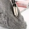 Pochette da sera Luxury Diamonds Knot Handle Designer Borsa da donna Shinny Strass Mesh Bag Party Small Tote Purses 221021