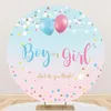 Decorazione per feste Sfondo personalizzato Matrimonio Forma rotonda Genere rivelato Fondali da parete per compleanno per bambini Decorazioni Pozone