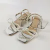 Sandals Sweet Pearl Summer Bow-knot Women Shoes Square Toe Silver Party Sandalia Mujer Buckle Strap Comfort Chunky Zapatos