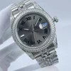 Armbandsur herr diamantklocka 41mm automatiska mekaniska kvinnor tittar på armbandsur montre de luxe stainls stålband för män mode armbandsur arabicsvbq