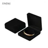 Smyckespåsar Premium Bangle Armband Black Velvet Coated Display Boxar C Collar Jewely Packaging Gift Holder Organizer Case
