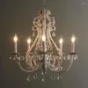 Hängslampor American Country Retro Crystal Chandeliers Vintage Bedroom Hanging Lights Clothing Store Dekorera kök