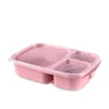 Grid Weizen Stroh Lunch Boxen Mikrowelle Bento Lebensmittel Grade Gesundheit Abendessen Box Student Tragbare Obst Snack Lagerung Container Meer Versand JNC14