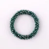 Bangle Zwpon Mody Mix Color Spiral Spiral Faceted Glass Crystal Breads Bracelets for Woman Elasticity Bangles Jewelry