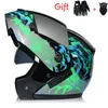 Casques de moto 2022 Est Casque de course tout-terrain modulaire double lentille Flip Up Safe Casco Capacete Casque Moto S M L XL