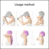 Towel New Towel Women Adt Bathroom Absorbent Quickdrying Bath Thicker Shower Long Curly Hair Cap Microfiber Wisp Dry Head Drop Deliv Dhxph