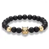 Lien Bracelets JAAFAR 2022 Vente De Luxe Simple Bracelet Hommes Loup 8 Mm Yoga Stretch Mat Pierre Naturelle Couple Bijoux