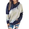 Kvinnors hoodies tröjor 2022 Autumn Hoodie Tie Dye Print Lång ärm Takeout Shirt med Pocket Women's Dress T221020