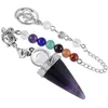 Collane con ciondolo Piramide placcata in argento Molti colori Pietra di quarzo Buddha con perline Catena di guarigione Chakra Gioielli simbolo 3D