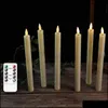 Pacote de velas de velas de 6 Luz de Natal Plickering LED com controle remoto de 10 polegadas de 10 polegadas de comprimento operado quente branco decorativo 220 dhrsp