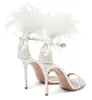 2022 Summer Luxury Celeste Women Sandals Shoes CryTal Strappy Pycklat läder Lady High Heels Buckle-Fastening Ankel Strap Footwear