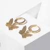Hoop Earrings Fashion Punk Butterfly Clip Earring For Teens Women Ear Cuffs Cooper Alloy Cool Jewelry Vintage Retro Chain Earings Metal