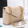 Borsa firmata Borsa da sera Designer Loulou e Puffer Vera pelle Donna Tracolla a catena grande Matelasse Giocattolo Piccola media Lusso Moda Nero Beige