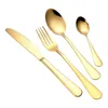 Set di stoviglie 4 pezzi/set di stoviglie oro in acciaio inossidabile cene orest set golden set cucchiaio cucchiaio da cucchiaino da pranzo per matrimoni