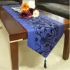 Table Cloth Runner Cover Flower Party Wedding Decoration Raised Blossom Flocked Damask Tablecloth Accessorie