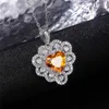 Pendentif Colliers Délicat Coeur Collier Rouge Rose Jaune CZ Pour Les Femmes De Mariage Saint Valentin Cadeaux Belle De Luxe Bijoux De Mode