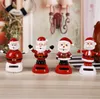 Party Favor Car Ornaments ABS SOLAR Powered Christmas Ornaments Gift Dancing Santa Claus Snowman Toys Dashboard Decoration SN4989