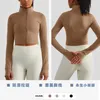 lu-1498 Zipper Joga Stroje Kurtka Sukienka Kobiety Slim Krótki Płaszcz Średniej Wytrzymałości Sport Fitness Top
